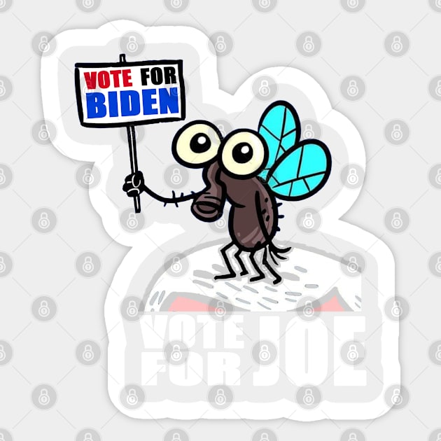 Vote For Joe - Debate Fly - Vote For Biden - Great Gift For The Political Person - Multi Color Logo & White Lettering Sticker by RKP'sTees